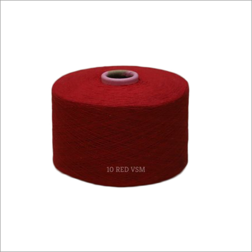 10 Red Color VSM Cotton Yarn - 100% Cotton, 3 kg Roll, Dyed Yarn for Textile Industry | Ideal for Garment Fabrication and Textile Products