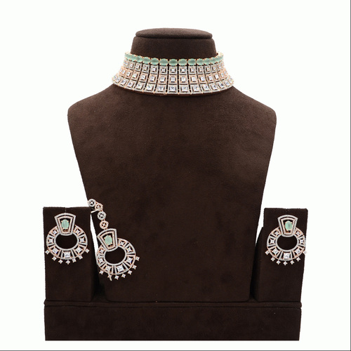American Diamond Necklace Sets Chandelier Earrings