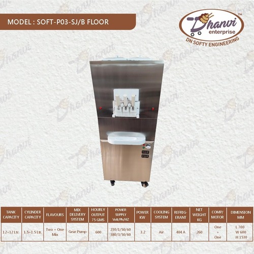 Soft-P03-Sj/B Softy Ice Cream Vending  Machine Dimension(L*W*H): 700X600X1530 Millimeter (Mm)