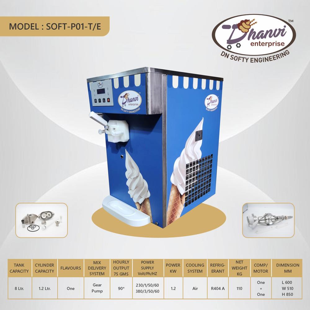 8 Ltr Single Knob Counter Top Softy Making Machine - Feature: High Efficiency