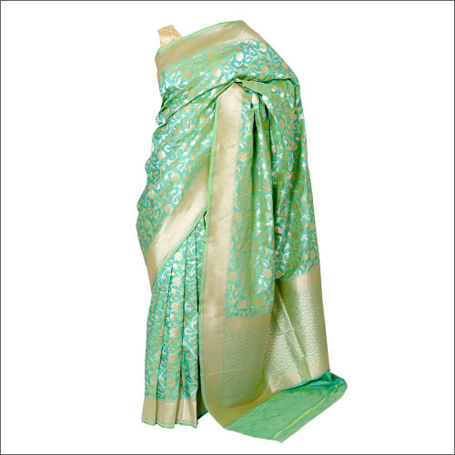 C Green Gold Zari Handloom Saree