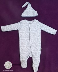 ORGANIC COTTON ROMPER WITH FOOT