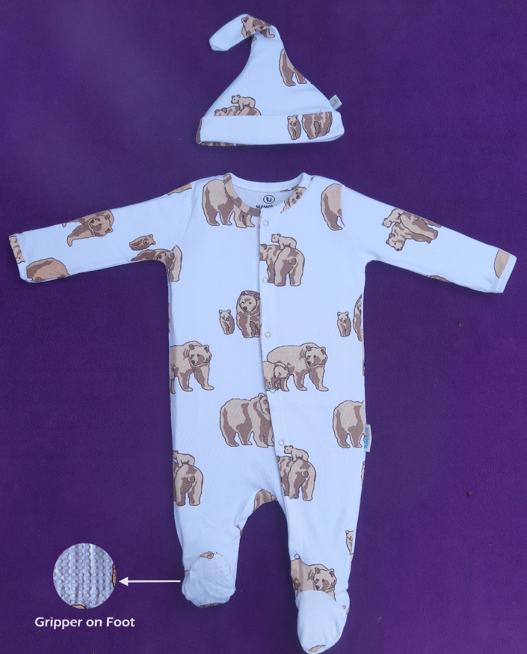 ORGANIC COTTON ROMPER WITH FOOT