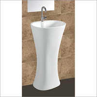 White Ceramic One Piece Wash Basin