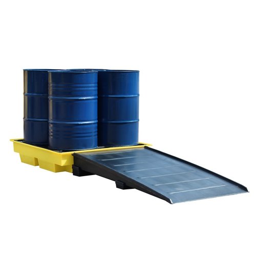 4 Drums Spill Pallet With Ramp