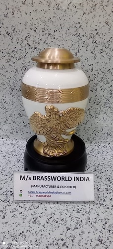 BRASS GOLDEN NEW STYLE ENGRAVED ADULT CREMATION URN FUNERAL SUPPLIES