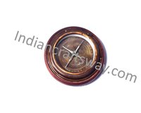 Antique Brass One Niddel Compass With Wooden Base Sb Finish - Color: Brown