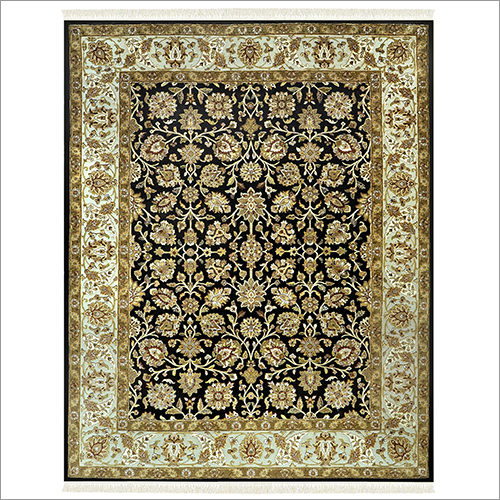Hand Knotted Traditional Wool And Silk Carpet