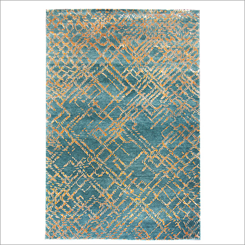 Hand Knotted Modern Wool And Viscose Carpet