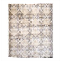 Hand Knotted Geometrical Wool And Bamboo Silk Carpet