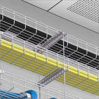 Industrial Steel Wire Mesh Cable Tray - 3000 Mm Length, 1000 Mm Width, 200 Mm Side Rail Height | Galvanized Steel, Aluminum Conductor Material, Electro Zinc Plated Finish