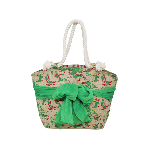 PP Laminated Jute Beach Bag With Twisted Rope Handle