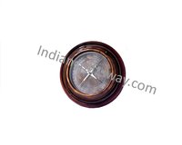 Antique Brass One Niddel Compass With Wooden Base Sb Finish