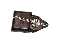 Antique Brass Sundial Compass With Wooden Box - Color: Brown