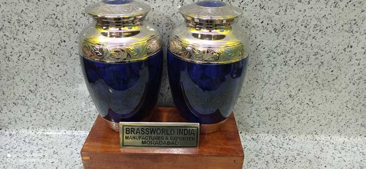BLACK ADULT CREMATION URN WITH UPPER CROSS FUNERAL SUPPLIES
