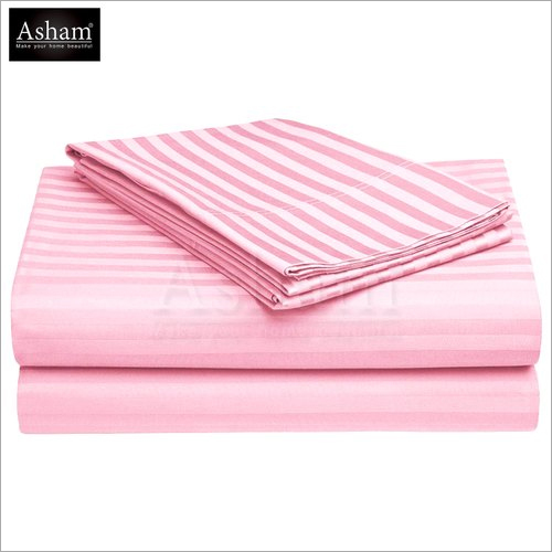 90 x 100 Inches Pink Stripe Double Bed Sheet