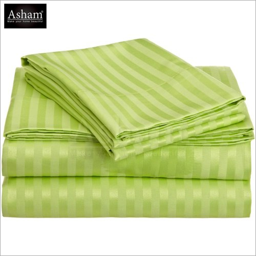 90 X 100 Inches Light Green Stripe King Bed Sheet Use: Home