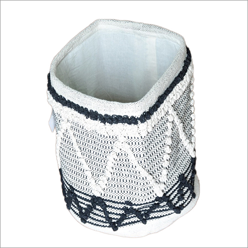 White Bamboo Handloom Basket