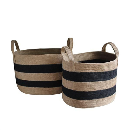 Beige Handcrafted Laundry Basket