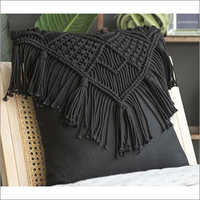 Fancy Black Cushion - Printed Fabric | Stylish Plain Design for Home Use