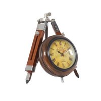 Antique Brass Table Vintage Nautical Tripod Clock