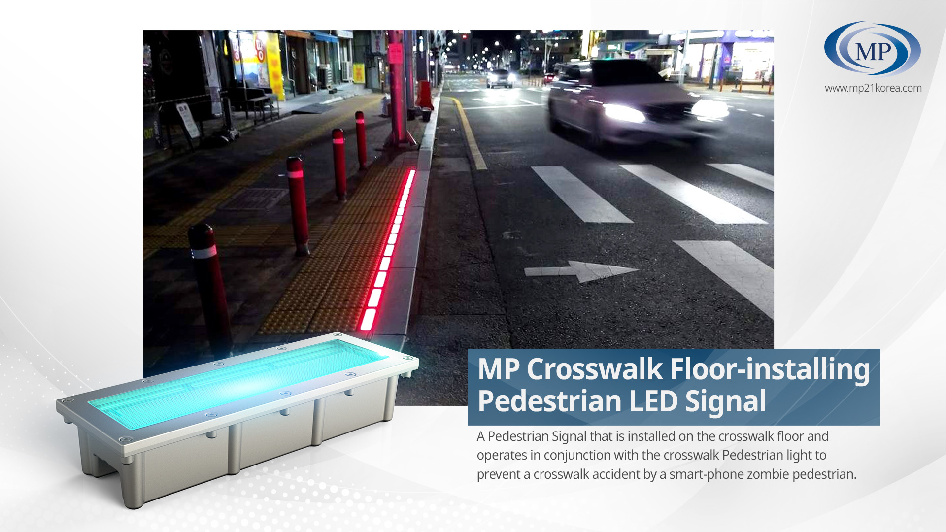 Solar Led Road Safety Products / Solar(Optional) Led Crosswalk Floor-installing Traffic Signal