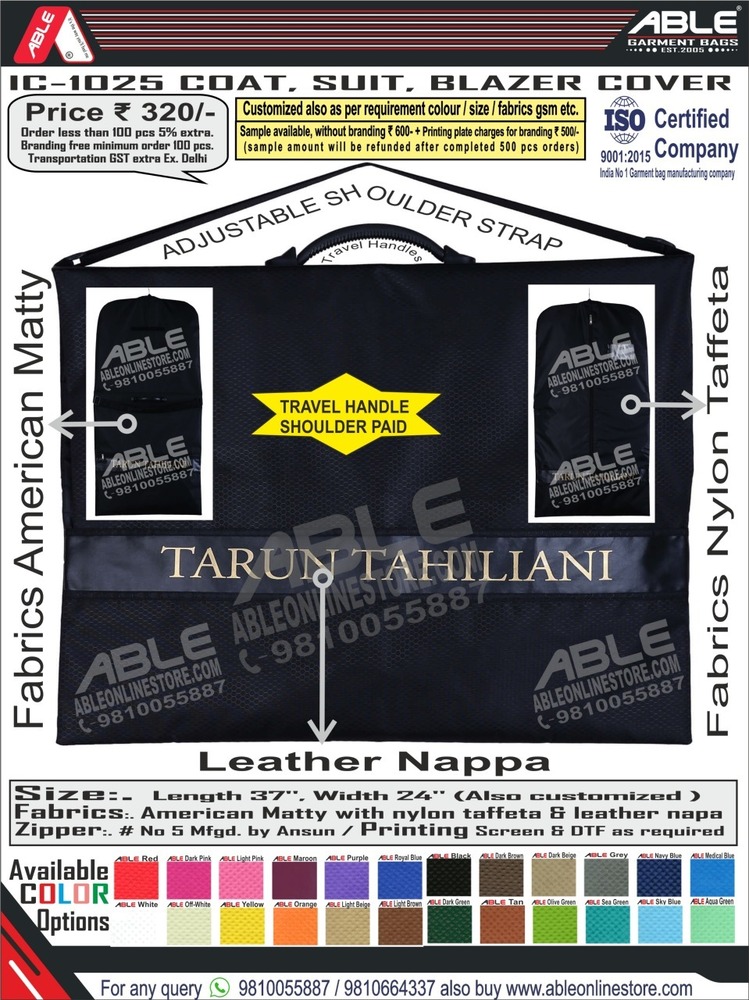 Naylon Taffeta Suit Cover