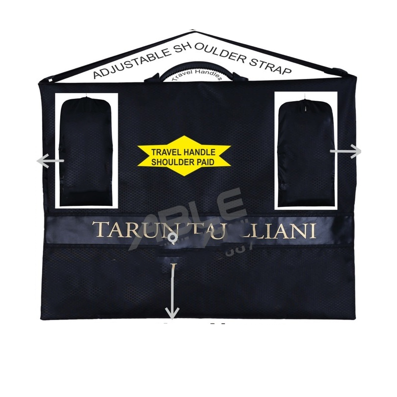 Able Suit Cover - Polyester Material, Zipper Closure, Customized Size, Blue and Black Plain Design