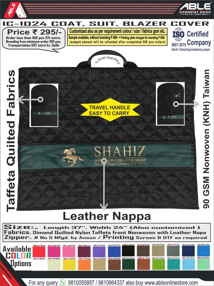 Naylon Tafeta Suit Cover