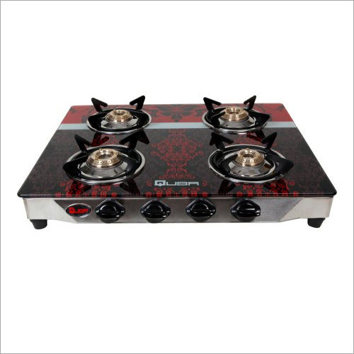 4 BURNER DIGITAL GLASS TOP GAS STOVE