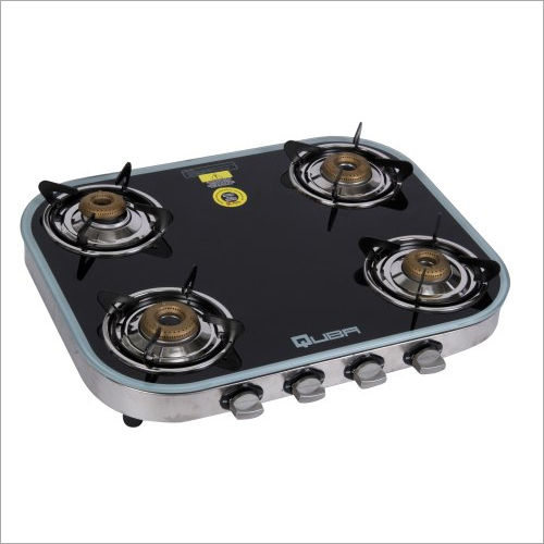 QUBA OVAL SHAPE 4 BURNERS GLASS GAS STOVE