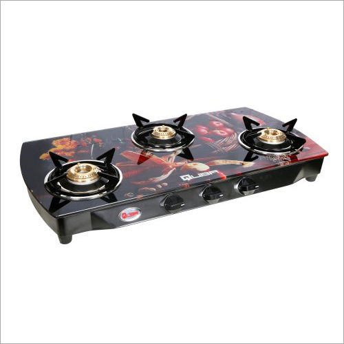 3 Burners Designer Glass Top Gas Stove