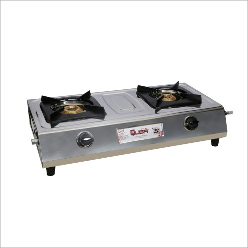 2 BURNER  STAINLESS STEEL BODY GAS STOVE