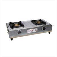 2 Burner Stainless Steel Body Gas Stove - Dimension (l*w*h): 600 X 330 X 125 Mm  Meter (m)