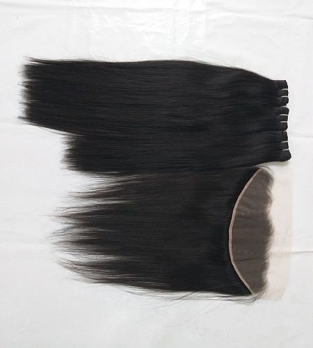 Virgin Unprocessed Indian Human Hair Black Straight Frontal 13x4