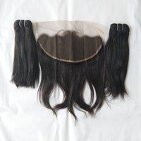 Virgin Unprocessed Indian Human Hair Black Straight Frontal 13x4