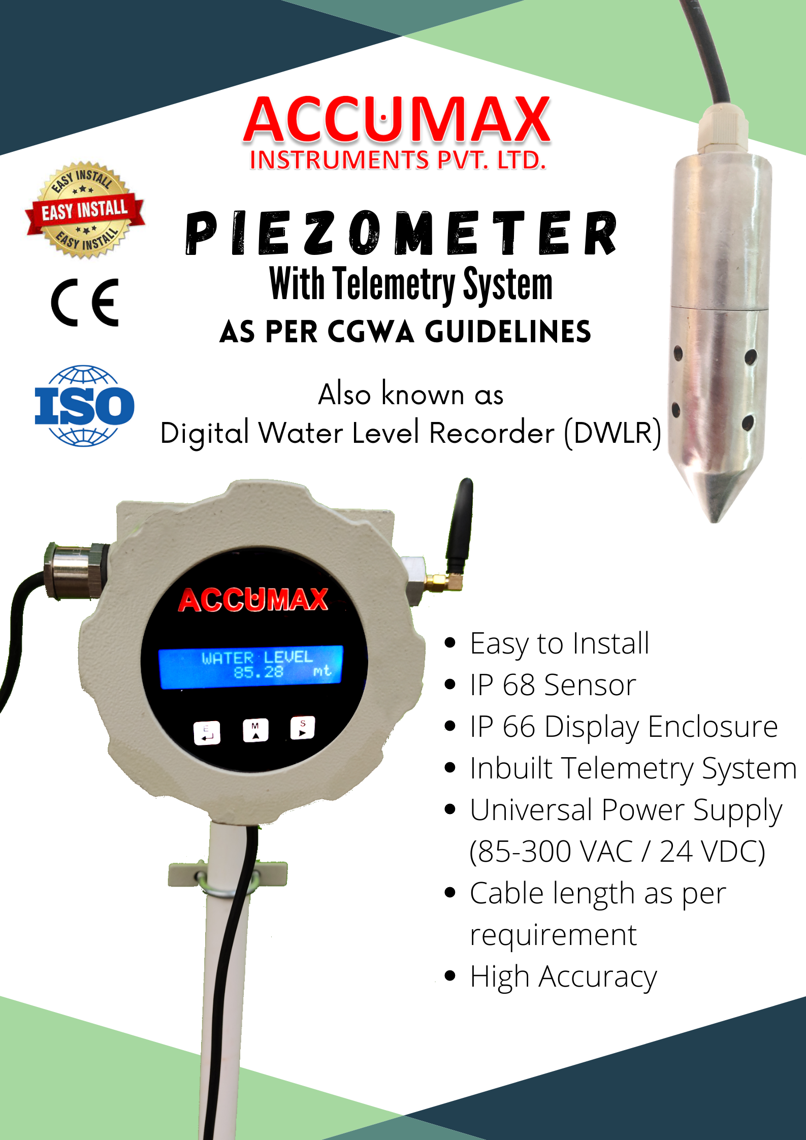 Piezometer With Telemetry System