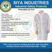Disposable Lab Coat - Non Woven Material, Large Size, White Color | Lightweight Design, Elastic Wrists, Velcro Closure, Ideal For Pharmaceuticals And Food Industry