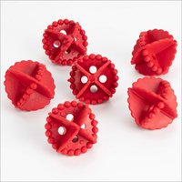 Washing Machine Laundry Ball Pack - Silicone Material, 0.100 Kg Weight, Red Color | Prevents Tangle & Twisting, Improves Cleaning Efficiency, Fluffy Clothes