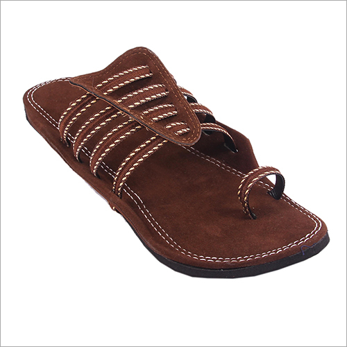 Mens Brown Ethnic Slippers