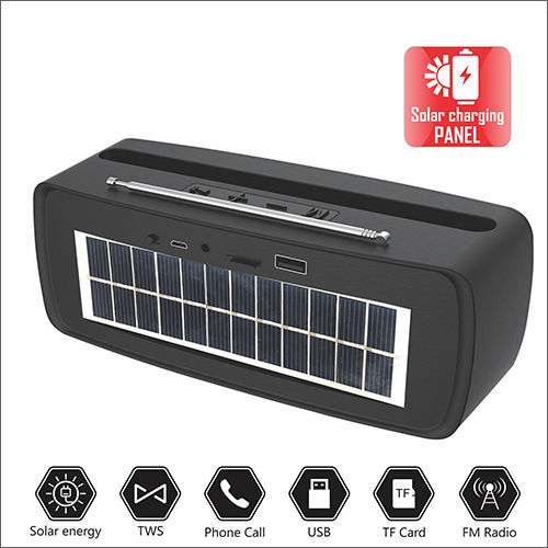 Solar Charging Wireless Black Speaker Usage: Computer