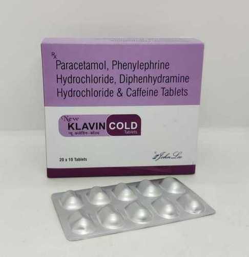 PARACETAMOL PHENYLEPHRINE HYDROCHLORIDE DIPHENHYDRAMINE HYDROCHLORIDE And CAFFEINE TABLETS