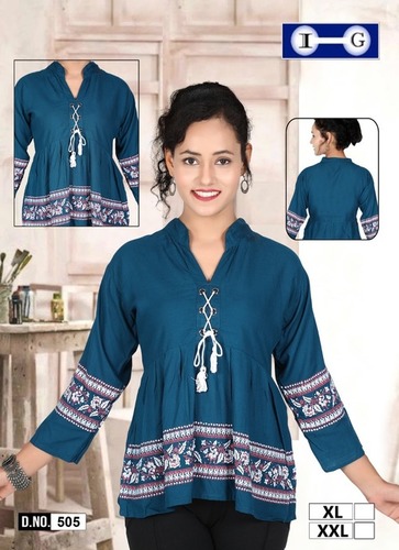 peacock blue boho top