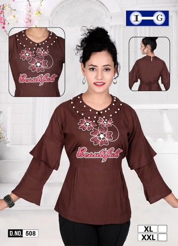 Brown full sleeves women top By NATRAJ COLLECTION