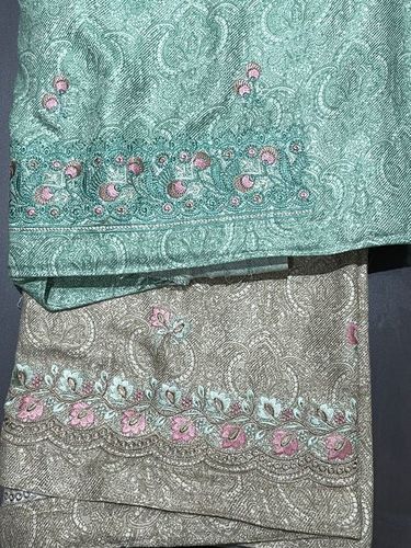 Indian Winter Pashmina Embroider Cut With Dupatta