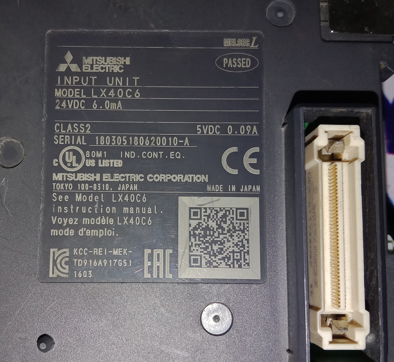 MITSUBISHI INPUT MODULE LX40C6