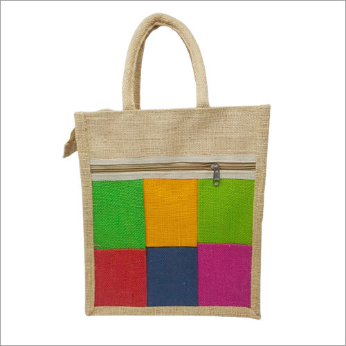 Fancy Zipper Jute Bag