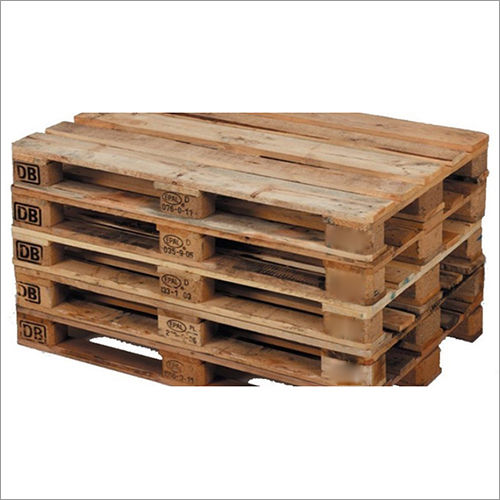 Industrial Wooden Pallets - Wood Material, 4-Way Entry, Brown Color, Double Faced Design | Durable and Versatile Storage Solutions