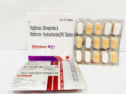 Antidiabetic Voglibose Glimepiride And Metformin Hydrochloride SR Tablets