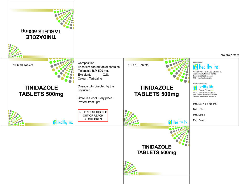 Tinidazole Tablets By HEALTHY LIFE PHARMA PVT. LTD.